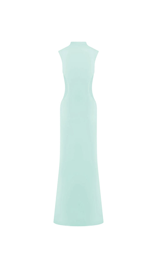 Slinky And Mesh Maxi Dress