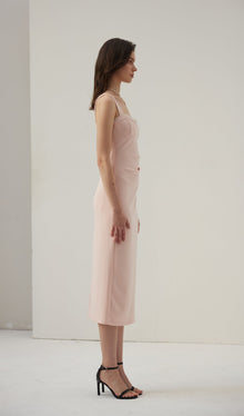 Solid A Line Midi Dress