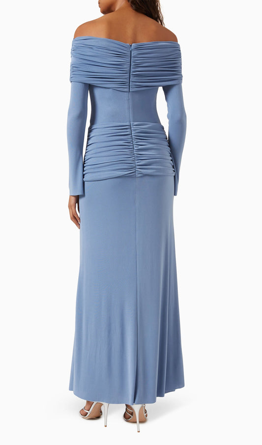 Jersey Draped Off-shoulder Maxi Dress