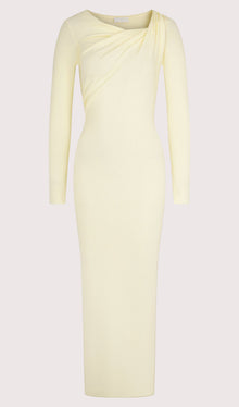 Draped Twist Knit Midi Dress