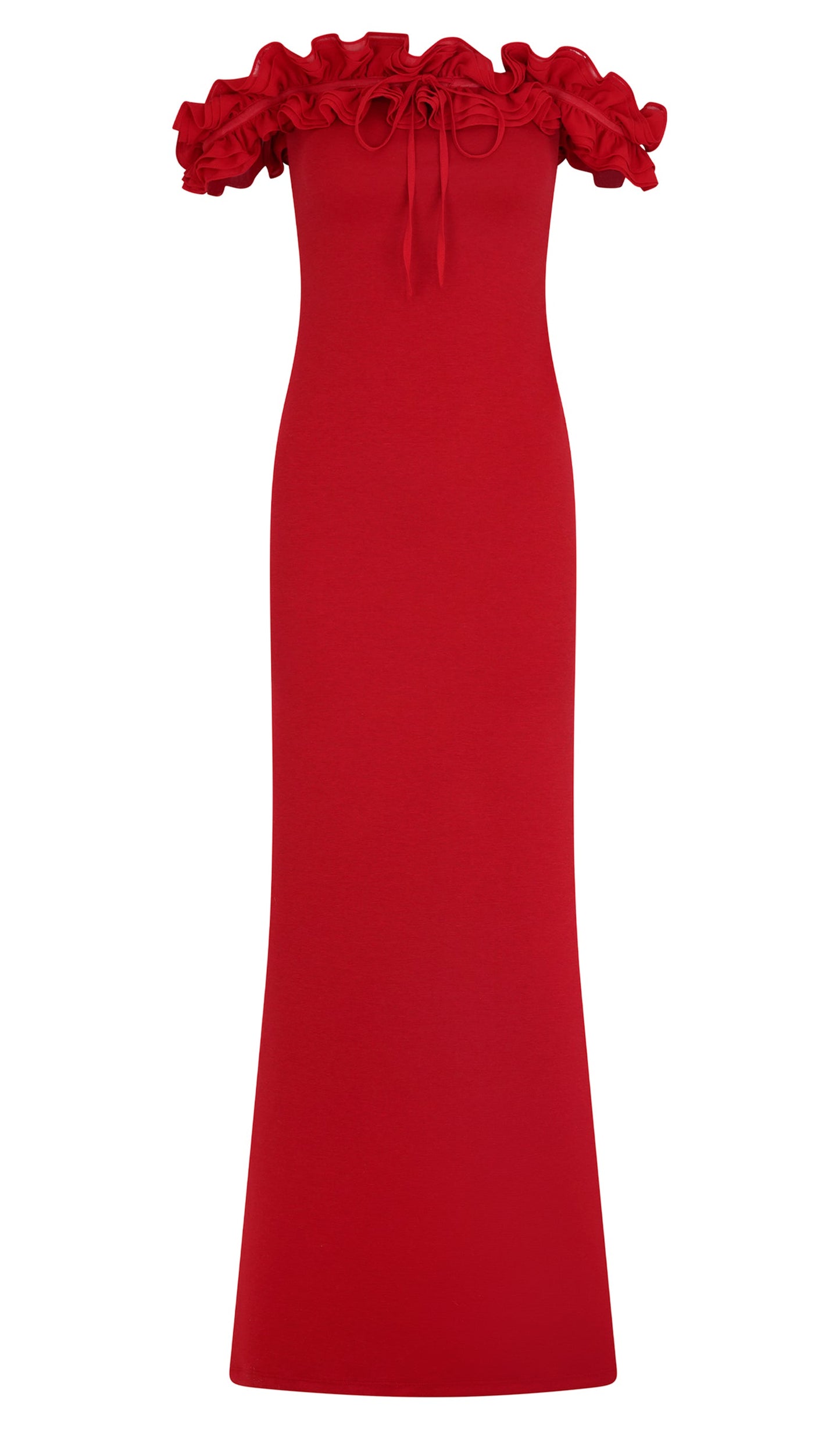 Ruffle Off Shoulder Maxi Dress