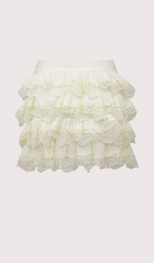 Lace Ruffle Mini Skirt