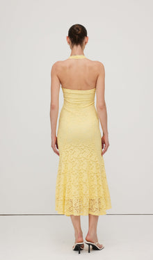 Halter Lace Midi Dress