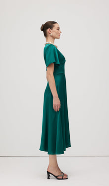 V Neck Evening Midi Dress