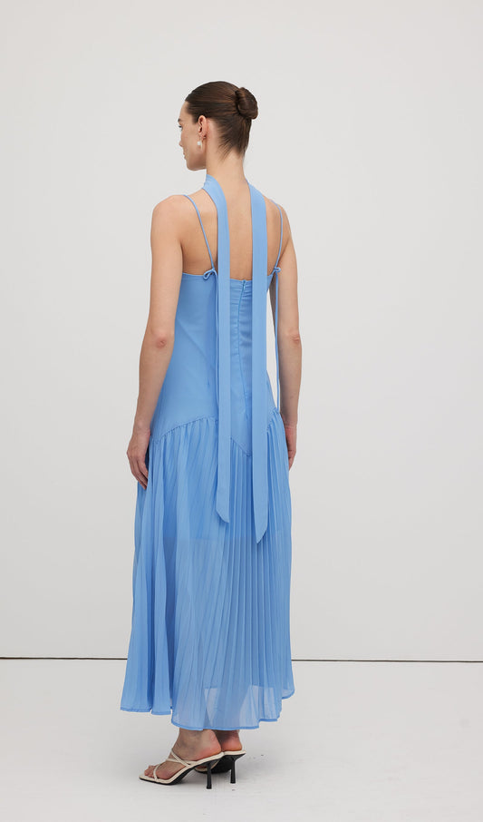 Plunge Front Ruffled Hem Midi Dress
