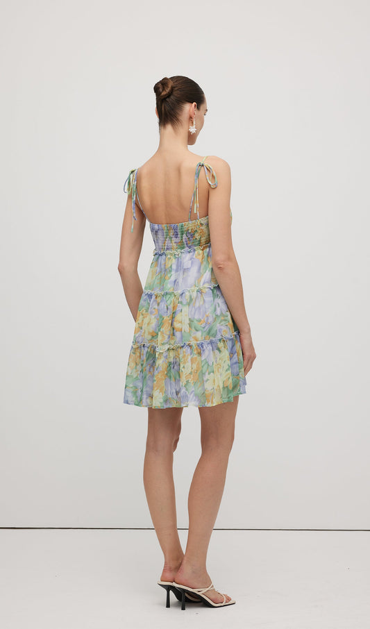 Floral Printed Smocked Mini Dress
