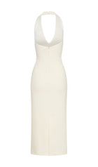 Crepe Halter Midi Dress