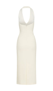 Crepe Halter Midi Dress