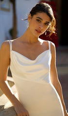 Satin Cowl-Neck Maxi Dress