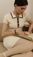 Knitted With Contrast Edge Mini Dress