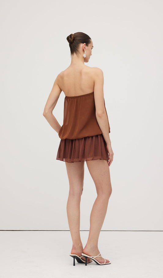 Butterfly Bandeau Wrap Mini Dress