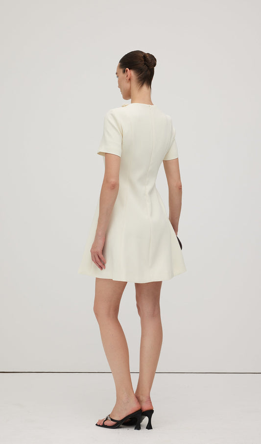 Crepe With Bow Detail Mini Dress