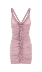Sheer Ruffled Tank Mini Dress