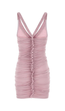 Sheer Ruffled Tank Mini Dress