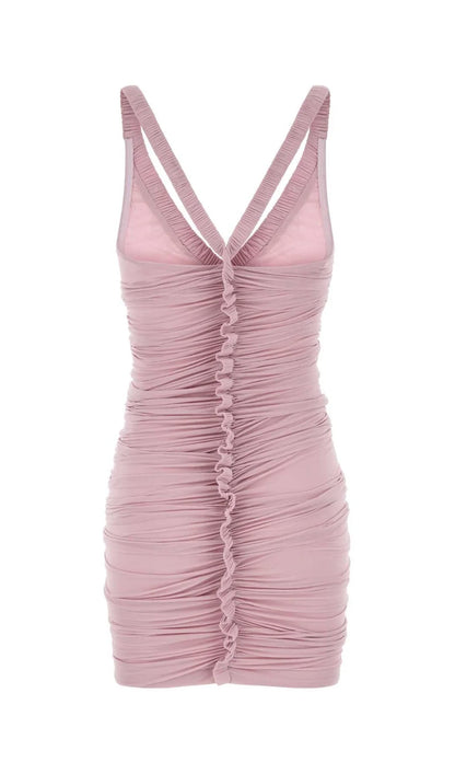 Sheer Ruffled Tank Mini Dress