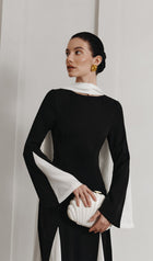 Knitted Triangular Inserts Maxi Dress