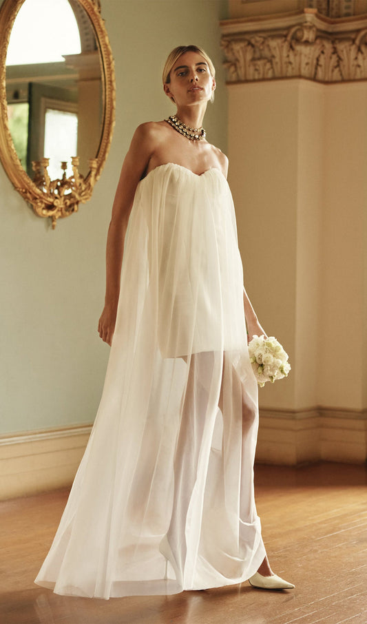 Chiffon Strapless Maxi Dress