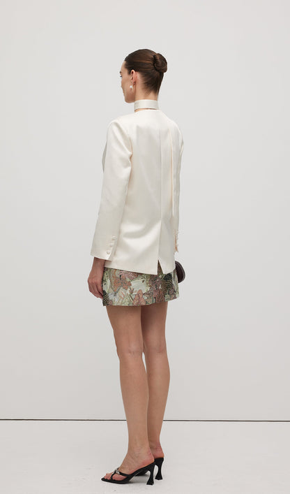 Satin V Neck Blazer