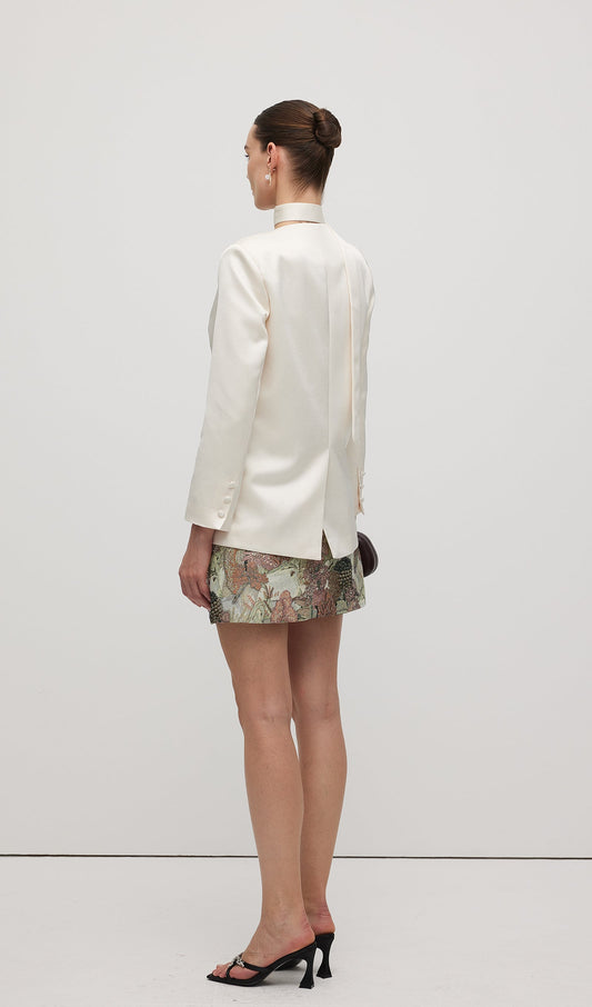 Satin V Neck Blazer