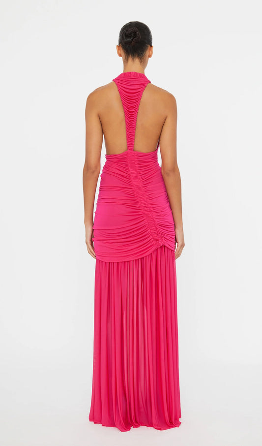 Plunging V Neckline Racerback Maxi Dress