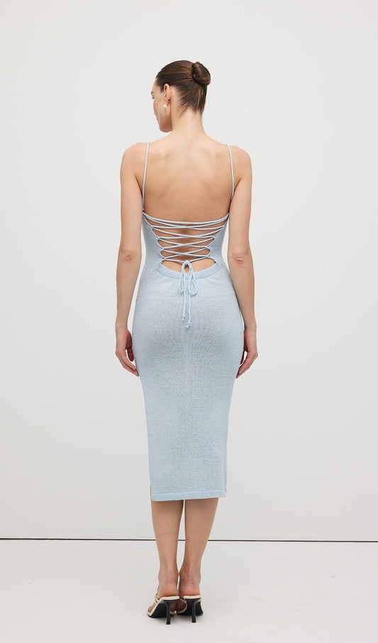 Knitted Halter Back Maxi Dress