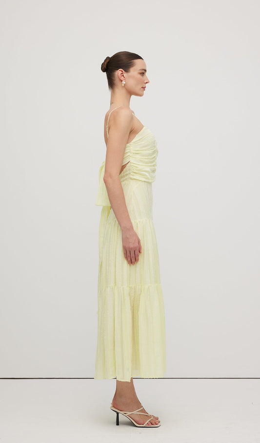 Pleated Backless Tiered Cami Midi Dress