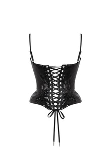 Black Sequin Spaghetti Strap Corset Top and Skirt Two-Piece Set