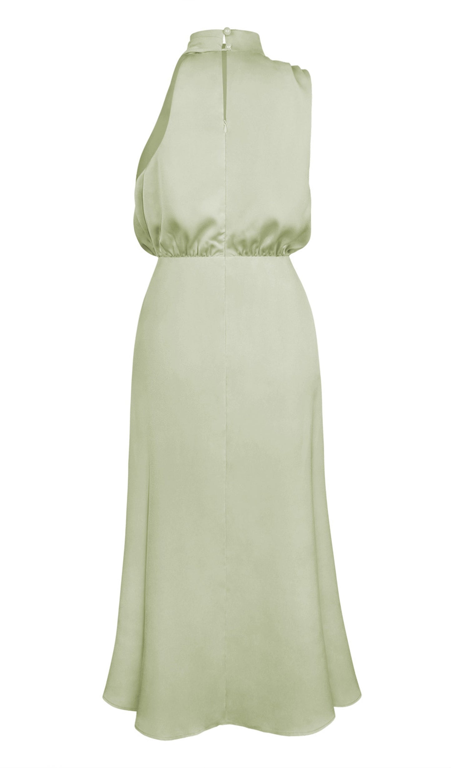Asymmetric Satin Midi Dress