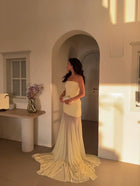 Strapless Bodycon Mesh Paneling Maxi Dres – Elegant Party & Evening Wear