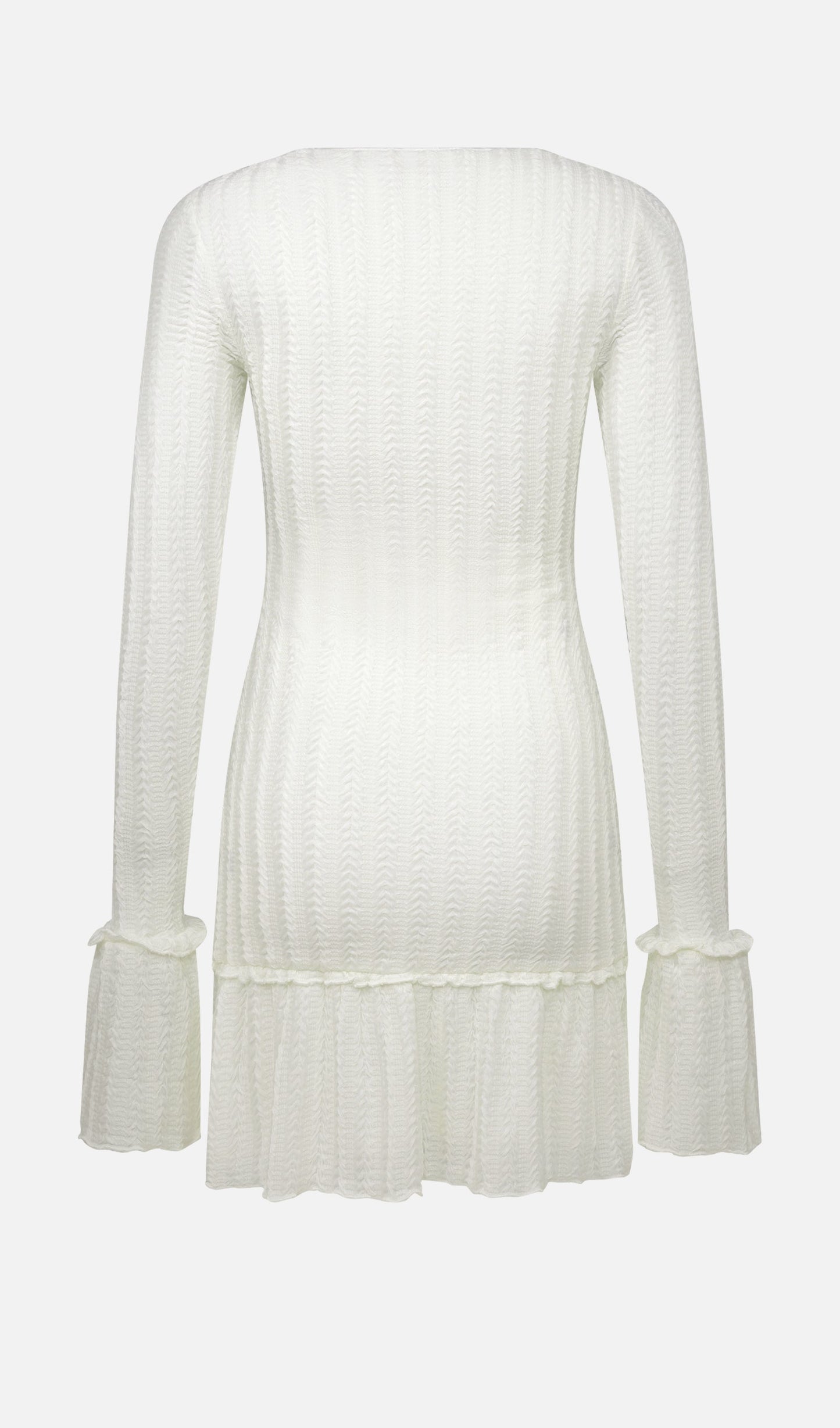 Pointelle Long Sleeve Mini Dress
