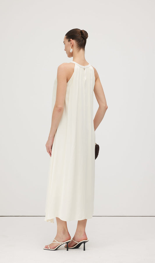 Round Neck Hollow Sleeveless Midi Dress