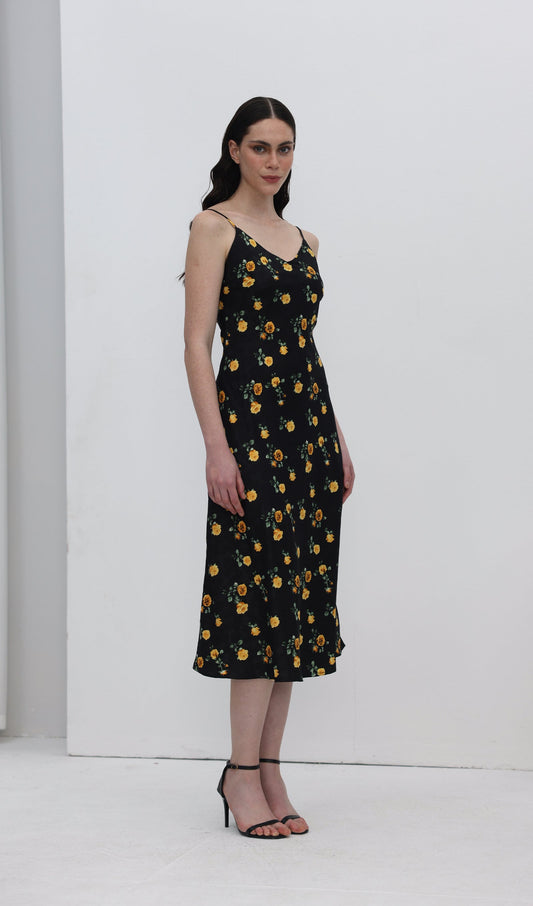 Flower Slip Midi Dress