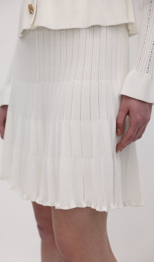 Hollow Ruffle Knite Mini Dress
