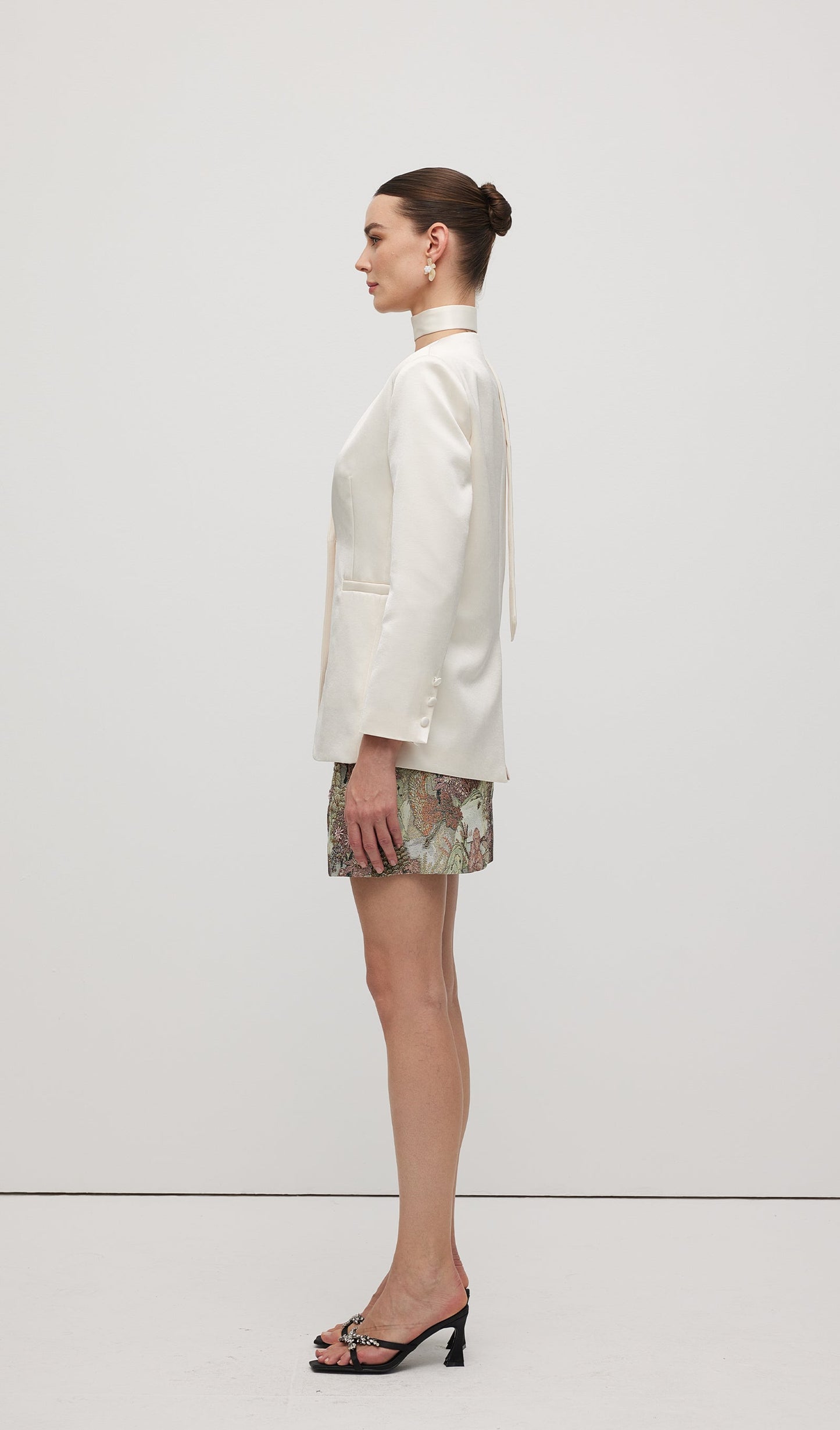 Satin V Neck Blazer
