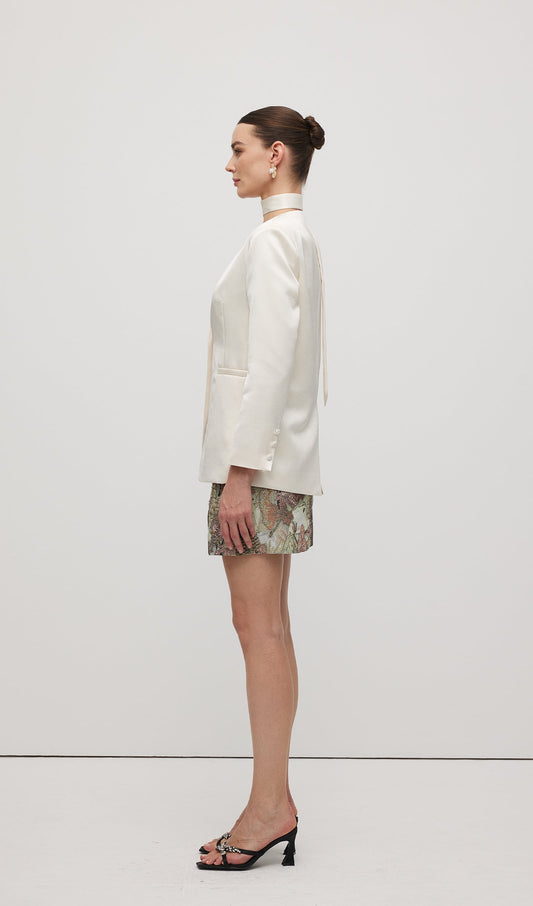 Satin V Neck Blazer