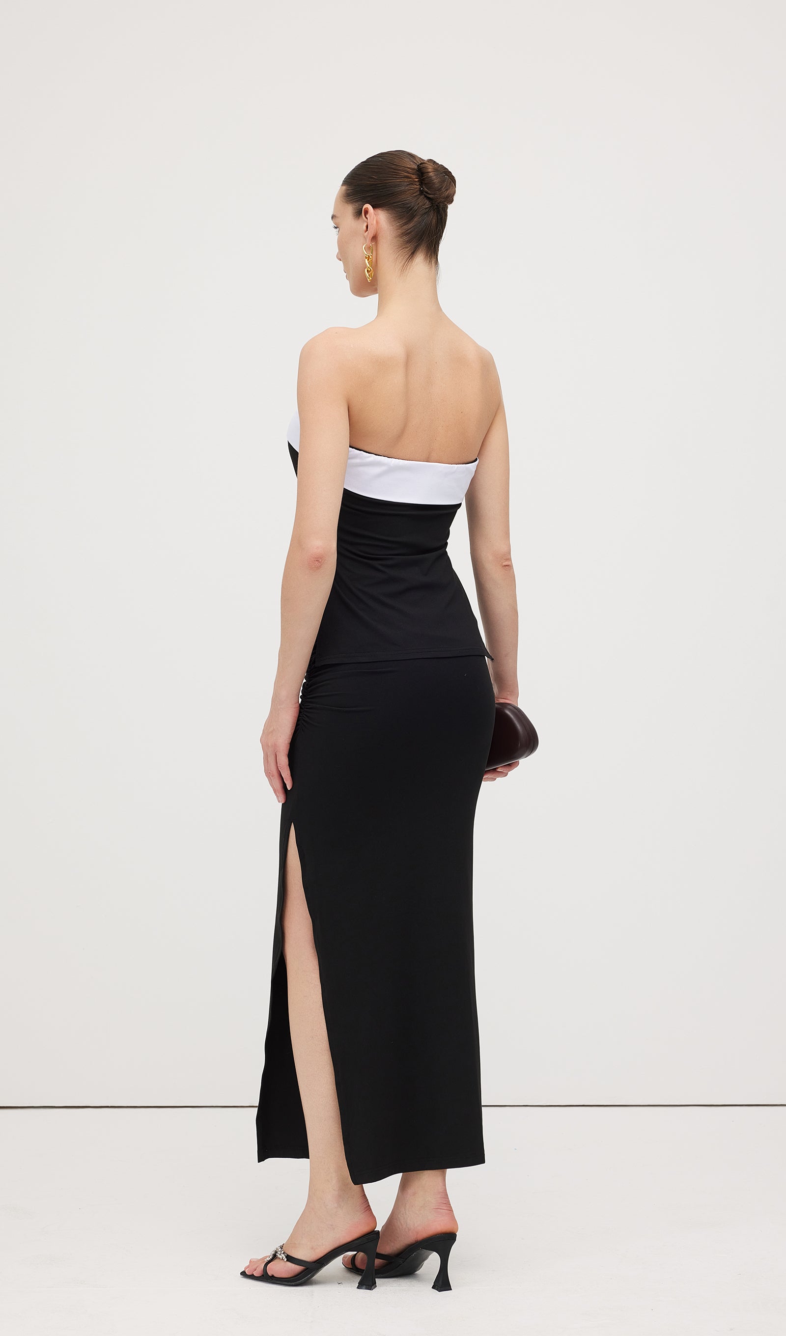Solid Split Maxi Skirt
