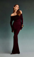 Off Shoulder Slim Fit Maxi Dress