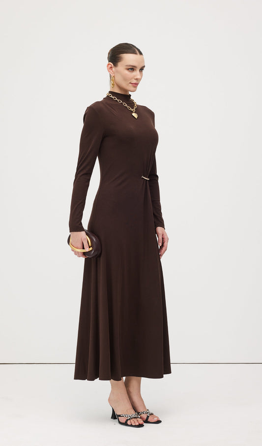 Jersey Metallic Decor Maxi Dress