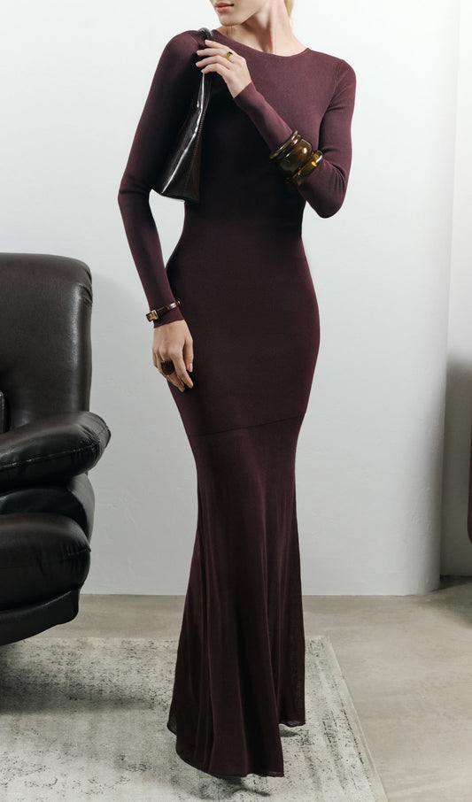 Fitted In Jersey Blend Maxi Dress