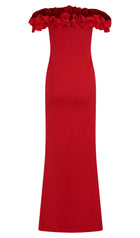 Ruffle Off Shoulder Maxi Dress