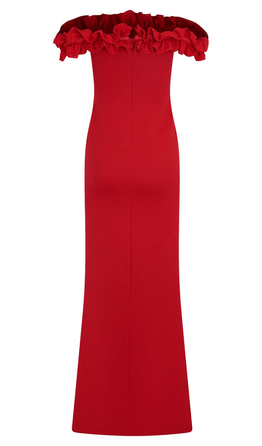 Ruffle Off Shoulder Maxi Dress