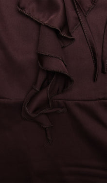 Ruffled Satin Mini Dress
