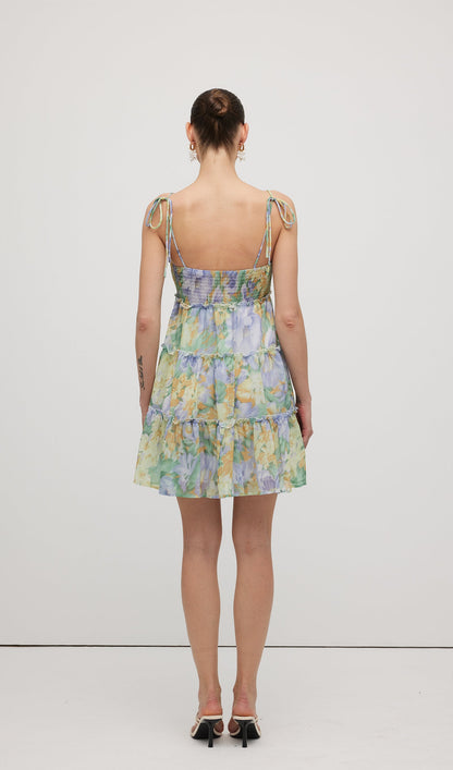 Floral Printed Smocked Mini Dress