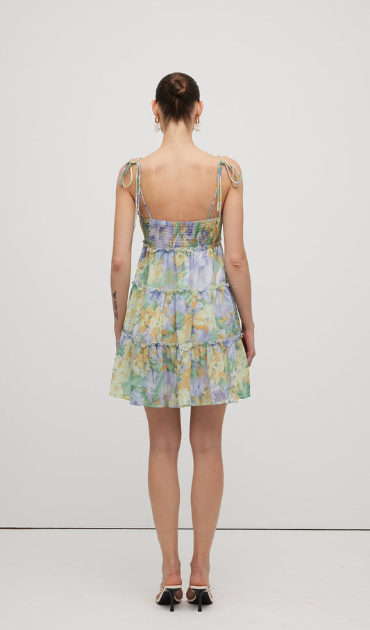Floral Printed Smocked Mini Dress