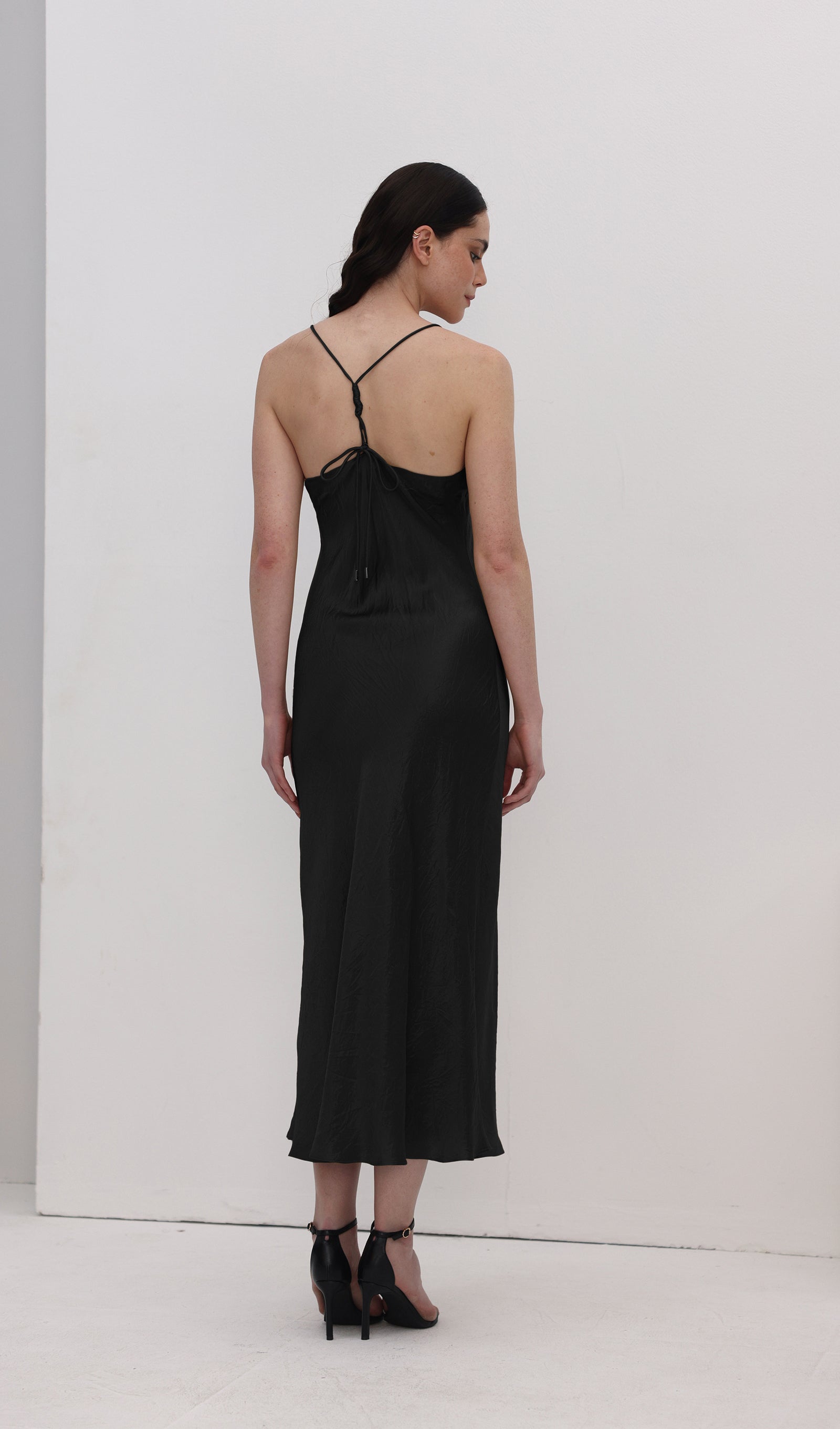 Acetate Sling Midi Dress