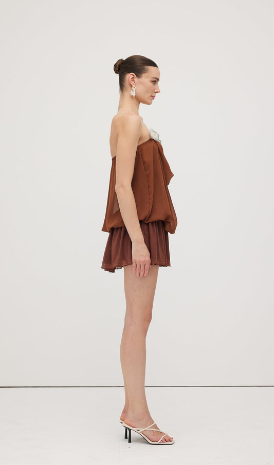 Butterfly Bandeau Wrap Mini Dress