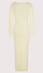 Draped Twist Knit Midi Dress