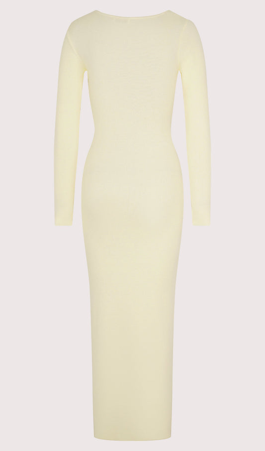 Draped Twist Knit Midi Dress