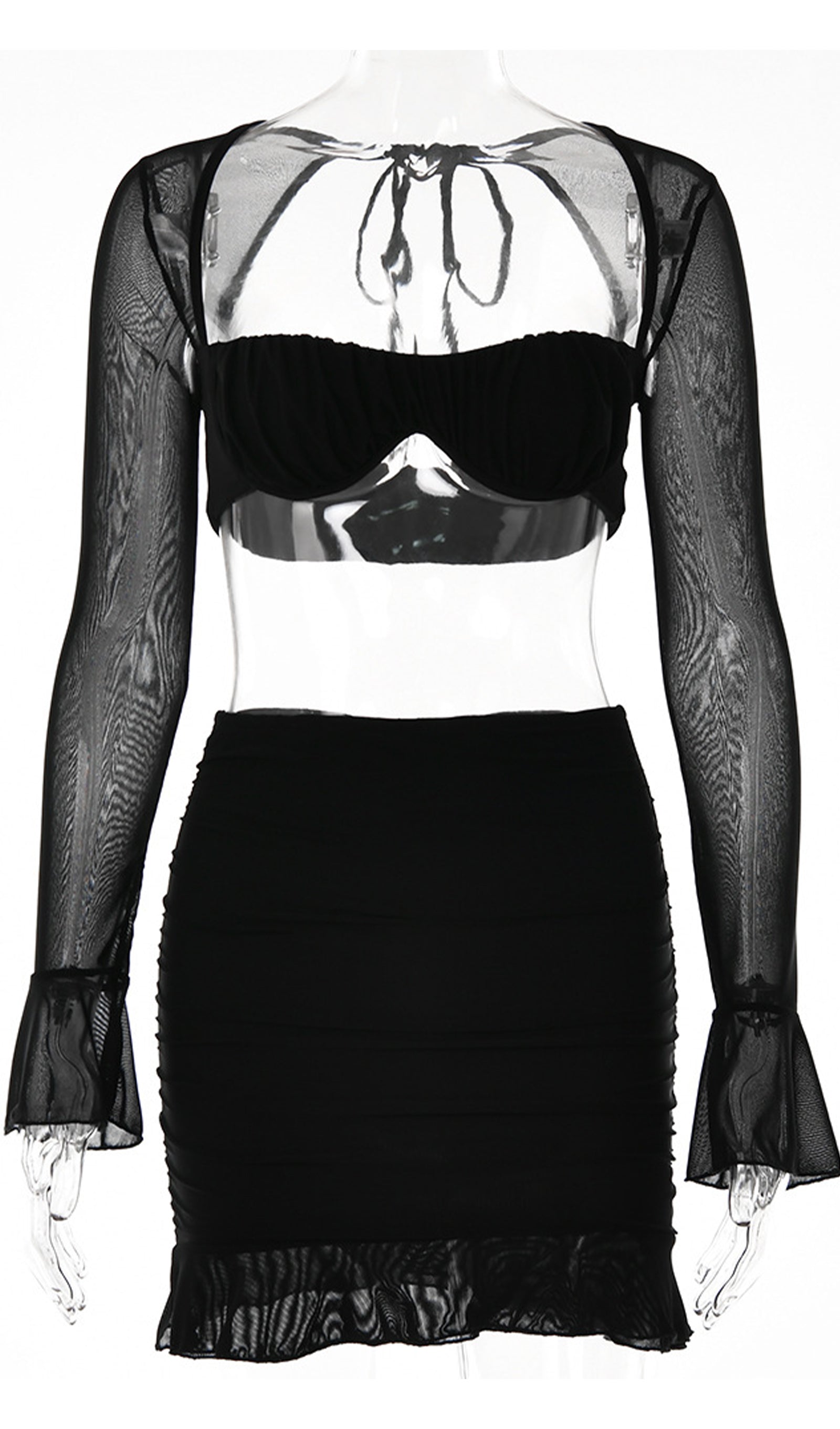 Ruched Mini Skirt Sets