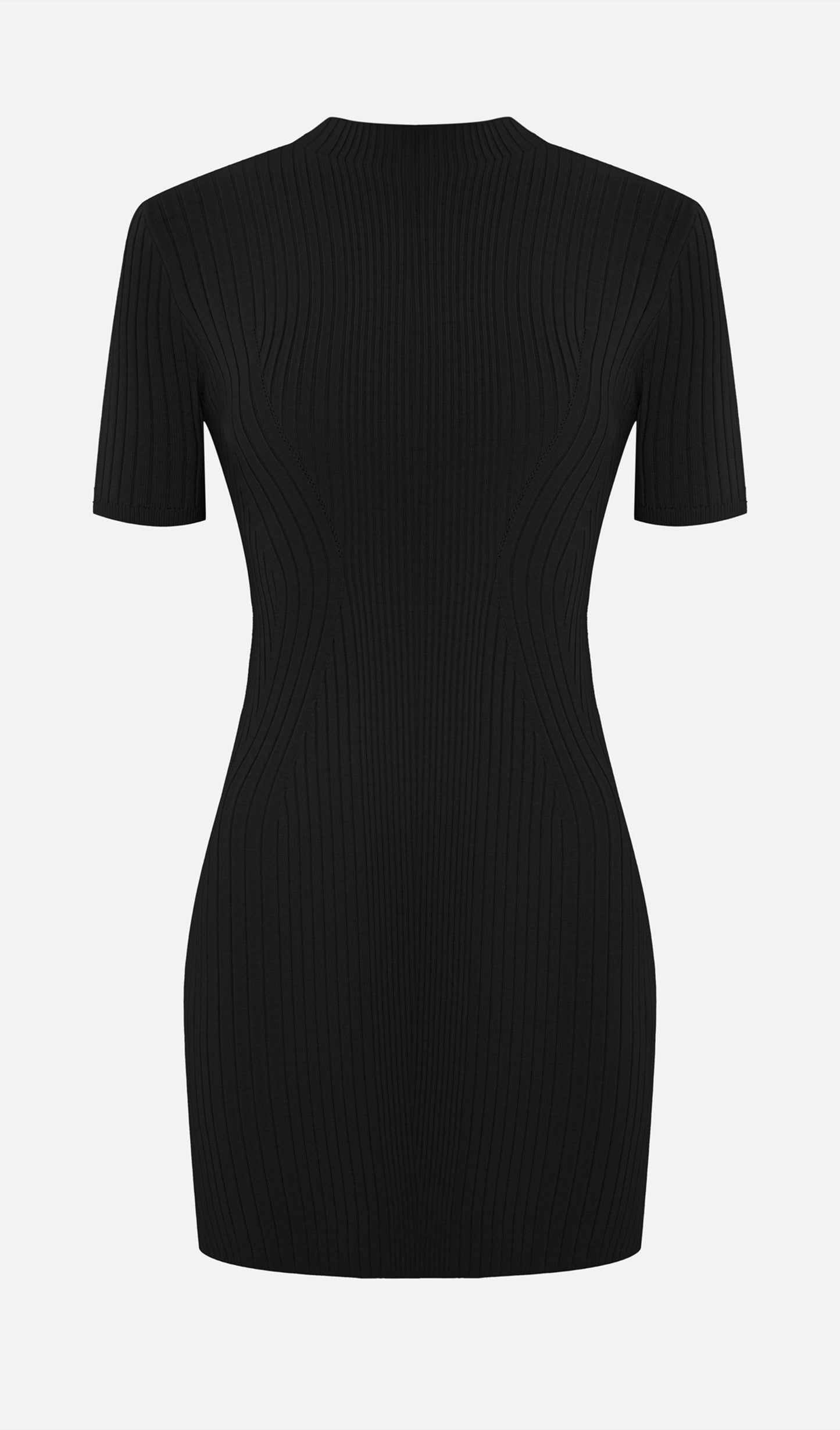 Short Sleeved Rib Knit Mini Dress